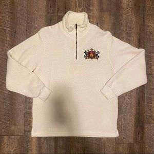 Vintage Walt Disney World 1971 Small White 1/4 Zip Pullover Sweater USA Made